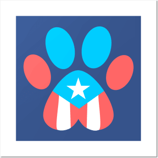 Puerto Rico Flag Pet Paw Boricua Posters and Art